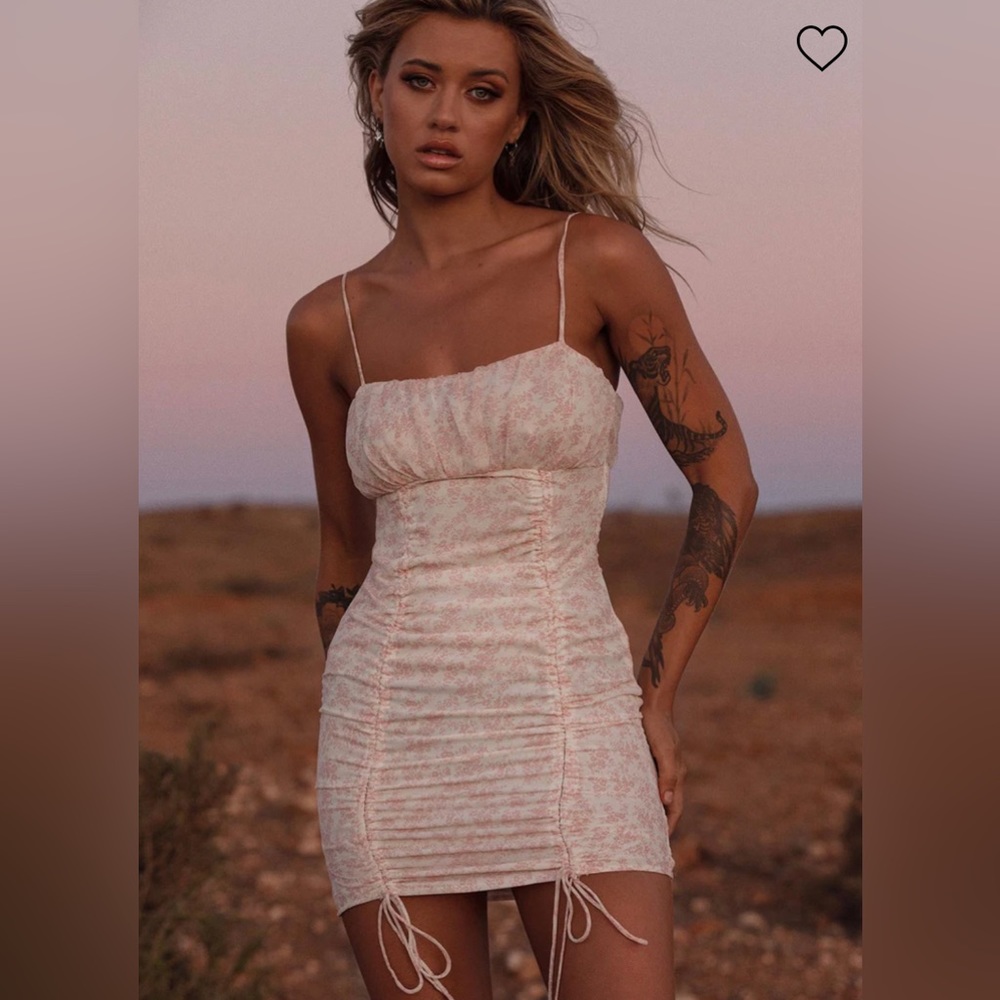 Princess Polly Ivy Hollow Mini Dress Pink/White